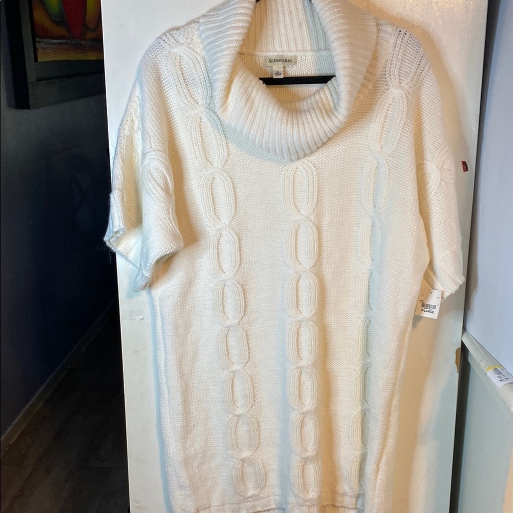 St. John's Bay White Cowl Neck Sweater Knit